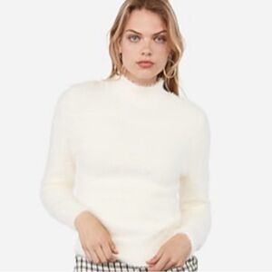 Express X Negin Mirsaleh fuzzy Sweater in ivory. NWT